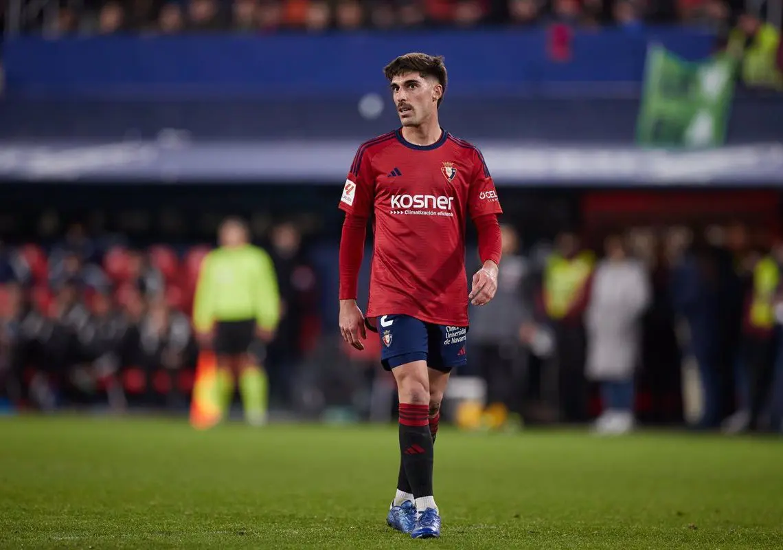 02/12/2023 Nacho Vidal of CA Osasuna looks on during the LaLiga EA Sports match between CA Osasuna and Real Sociedad at El Sadar on December 2, 2023, in Pamplona, Spain.
DEPORTES
Ricardo Larreina / AFP7 / Europa Press