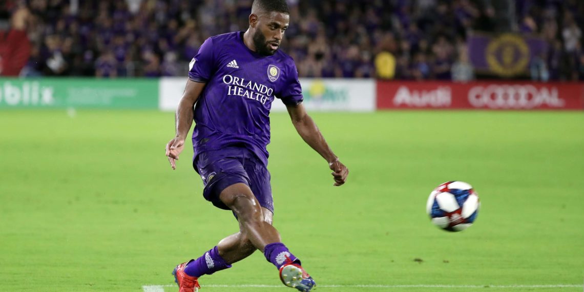 Apr 6, 2019; Orlando, FL, USA; Orlando City SC defender Ruan (2) passes the ball against the Colorado Rapids during the first half at Orlando City Stadium. Mandatory Credit: Kim Klement-USA TODAY Sports